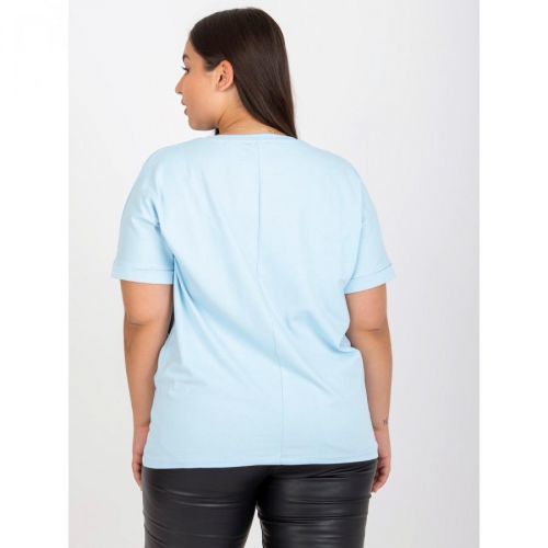 Plus size light blue printed t-shirt