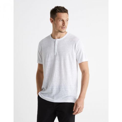 Celio Lněné tričko s krátkým rukávem - Pánské