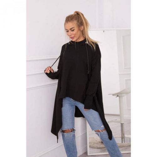 Blouse flared at the bottom black