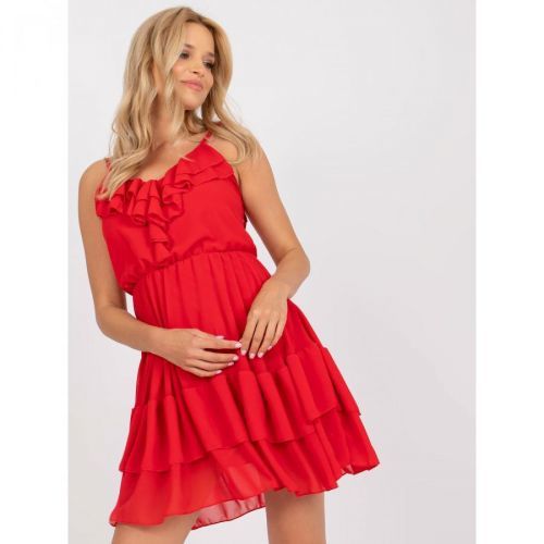 OCH BELLA red mini dress with frills