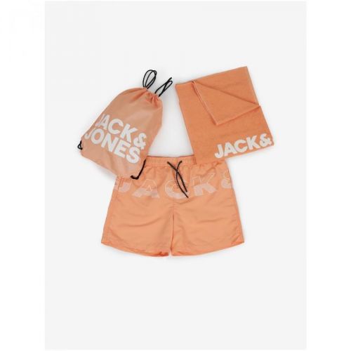 Jack & Jones Sada pánských plavek, ručníku a batohu v oranžové barvě Jack & Jone - Pánské