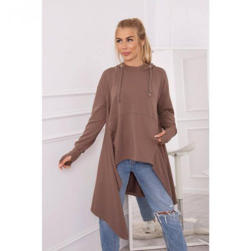 Blouse flared at the bottom mocca