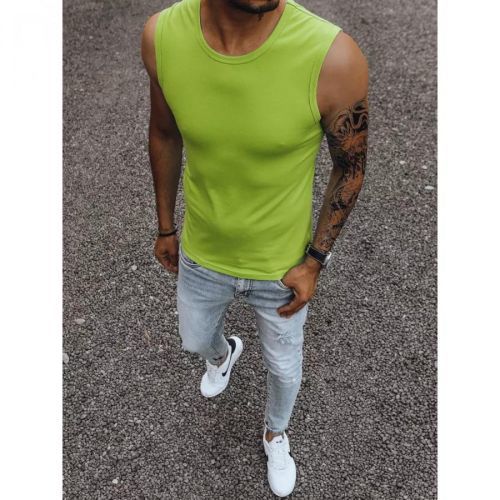 Tank top męski bez nadruku jasnozielony Dstreet RX4917
