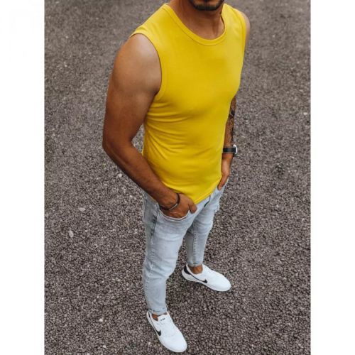 Tank top męski bez nadruku żółty Dstreet RX4920