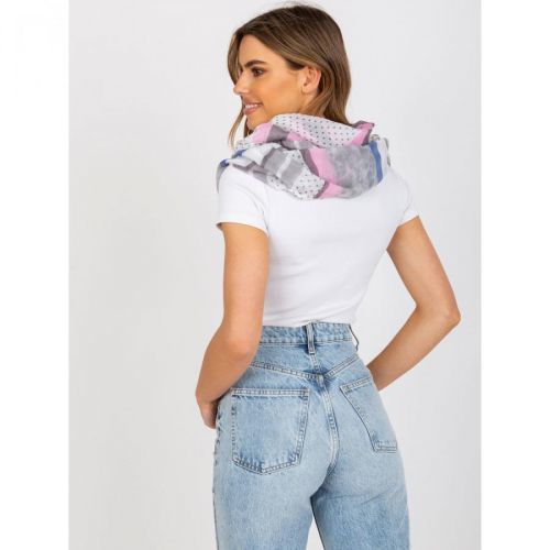 Women's gray scarf with prints
