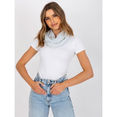 Women's white scarf with polka dots