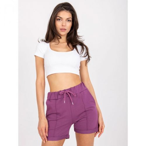 Basic purple casual shorts with pockets