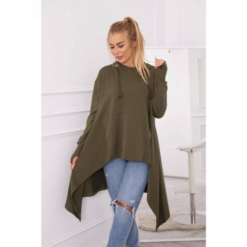 Blouse flared at the bottom khaki