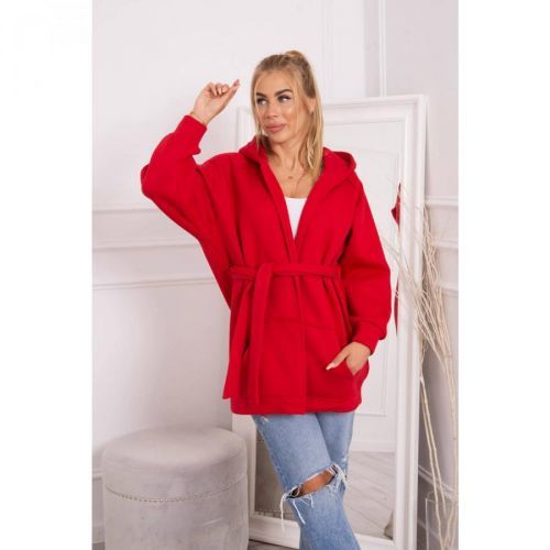 Insulated cape tied at the waist red