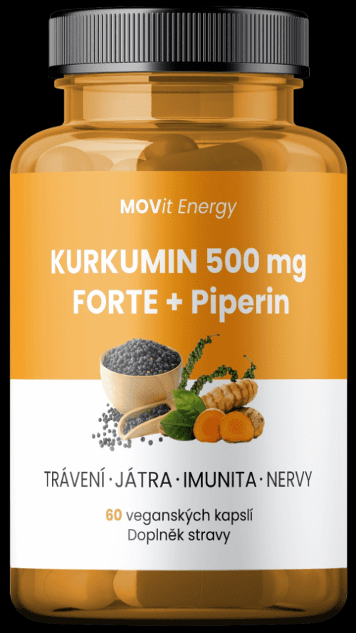 MOVit Energy Kurkumin 500 mg FORTE + Piperin 60 kapslí