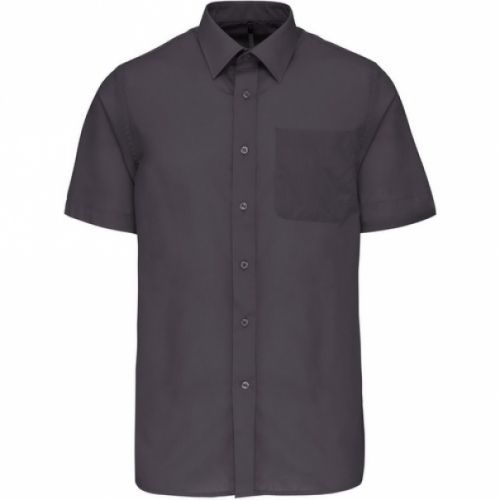 Pánská košile s krátkým rukávem Kariban ACE - tmavě šedá, XXL