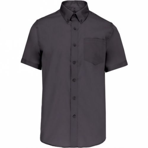 Pánská košile s krátkým rukávem Kariban Premium - tmavě šedá, M