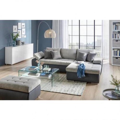 Xora ROHOVÁ SEDAČKA, textil, světle šedá, tmavě šedá