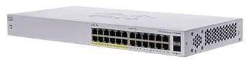 Cisco switch CBS110-24PP, 24xGbE RJ45, 2xSFP (combo with 2 GbE), fanless, PoE, 100W - REFRESH (CBS110-24PP-EU-RF)