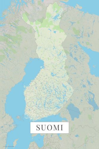 POSTERS Mapa Finsko color, (26.7 x 40 cm)