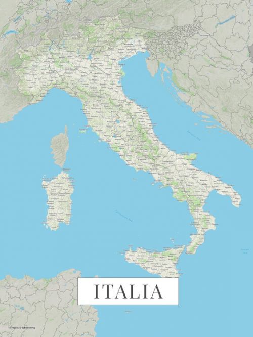 POSTERS Mapa Itálie color, (30 x 40 cm)