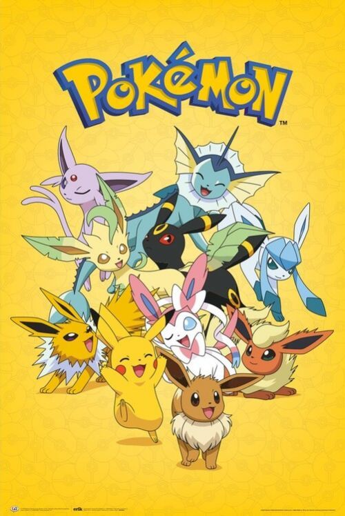 GRUPO ERIK Plakát, Obraz - Pokémon - Eevee Evolutions, (61 x 91.5 cm)