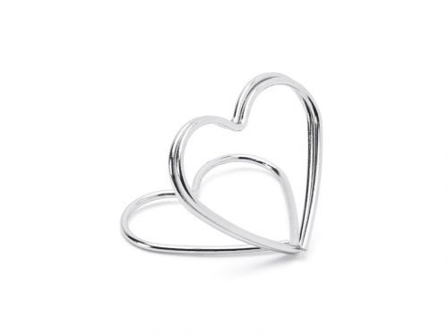 PCo Stojánek na jmenovky - srdce, stříbrná 2,5 cm, 10 ks