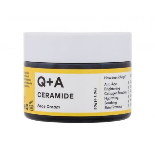 Q+A Ceramide Barrier Defence Face Cream 50 g hydratační, rozjasňující a ochranný denní pleťový krém pro ženy