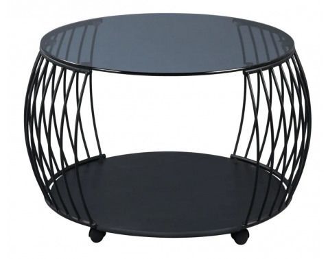 Kulatý konferenční stolek Shanghai, 60 cm, černý/šedý