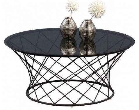 Kulatý konferenční stolek Noa 80 cm, černý/šedý