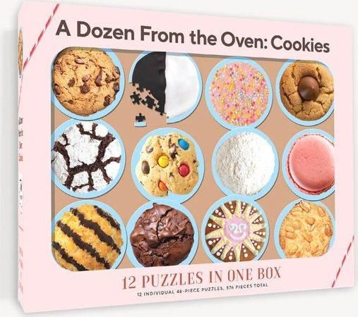 CHRONICLE BOOKS Sada 12 puzzle Tucet z trouby: Cookies 576 dílků
