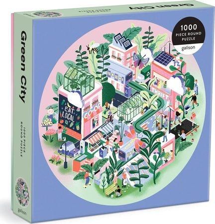 GALISON Kulaté puzzle Zelené město 1000 dílků