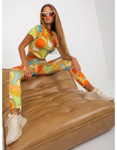 Dámský set s legínami vzorovaný ležérní MERYLE oranžový
