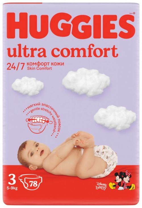 HUGGIES® Pleny jednorázové Ultra Comfort Jumbo 3, 78 ks