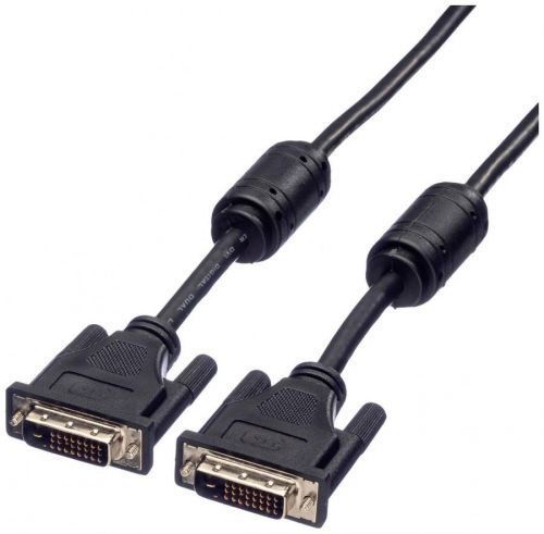 Roline DVI kabel DVI-D 24 plus 1pol. Zástrčka 15.00 m černá 11.04.5598 stíněný, lze šroubovat DVI kabel