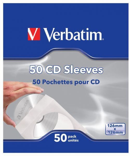 Verbatim papírová obálka na CD/DVD s okénkem, 50-pack (49992)