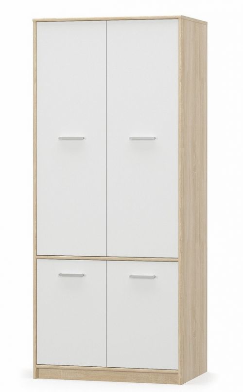 Casarredo Šatní skříň TIPS 4D – dub sonoma/bílá mat