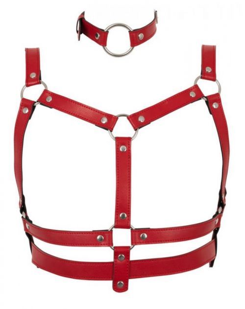 Bad Kitty - binding set with harness (4 parts) - red