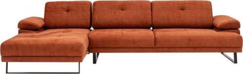 Oranžová polohovací rohová pohovka Artie Mustang, levý roh