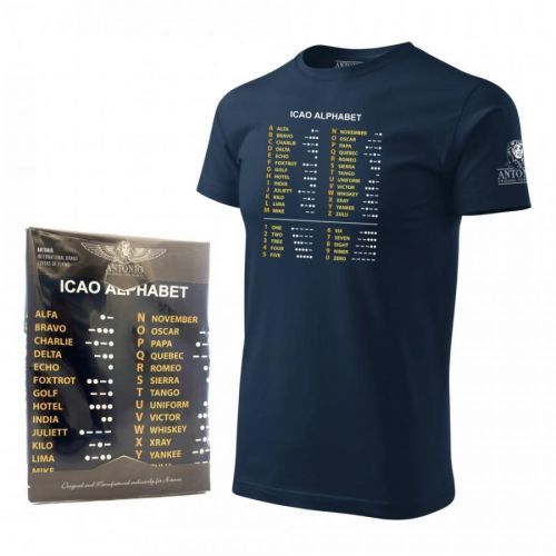 Triko Antonio s fonetickou abecedou ICAO - navy, XL