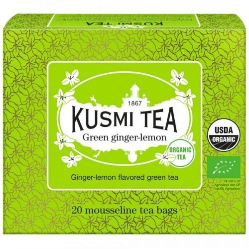 Zelený čaj GINGER LEMON Kusmi Tea 20 mušelínových sáčků