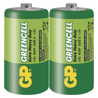 Baterie GP Greencell R20 (D, velké mono) cena za balení 20 ks