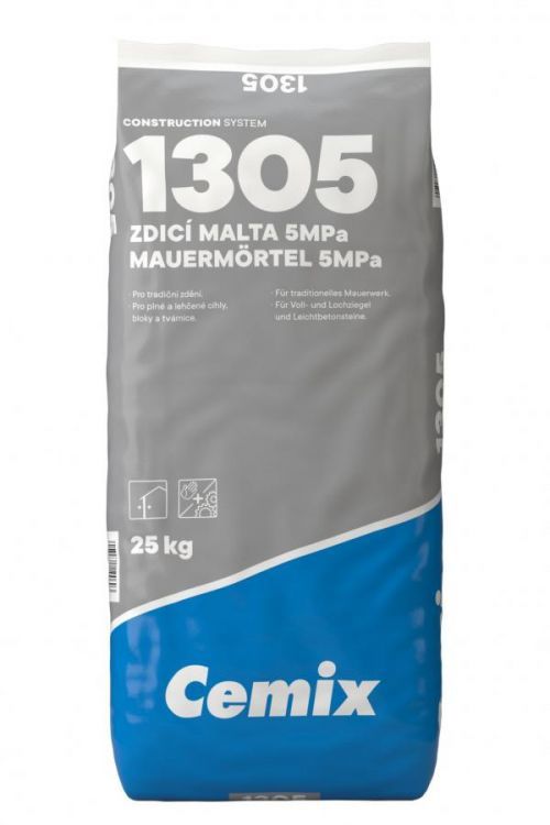 Malta zdicí 5 MPa Cemix 1305 25 kg