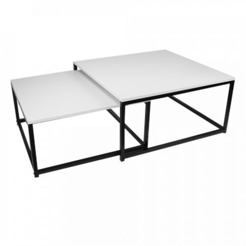 Tempo Kondela Set 2 konferenčních stolků KASTLER NEW TYP 1 – bílá/černá