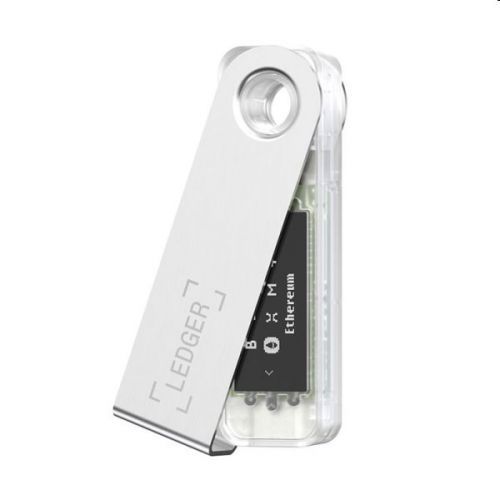 Ledger Nano S Plus hardverová peněženka na kryptomeny, transparentní