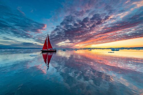 Marc Pelissier Umělecká fotografie Greenland fire sky, Marc Pelissier, (40 x 26.7 cm)