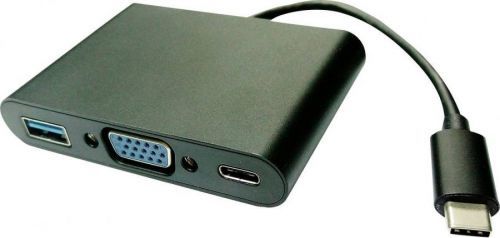 Value TV, monitor adaptér [1x USB-C(TM) zástrčka - 1x VGA zásuvka, USB-C(TM) zásuvka (nabíjení), USB 3.2 gen. 1 zásuvka A]