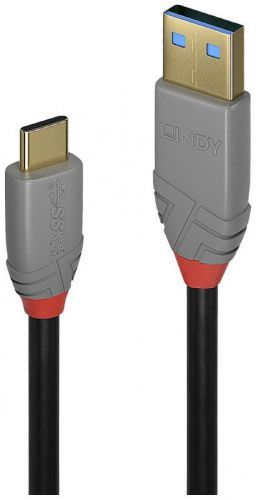 LINDY USB kabel USB 3.2 Gen2 (USB 3.1 Gen2) USB-C (TM) zástrčka, USB-A zástrčka 1.5 m černá, šedá  36912
