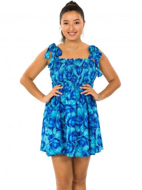 Himalife Mini šaty-sukně 2v1 Ezra Rose - tyrkysová s modrou Velikost: S/M