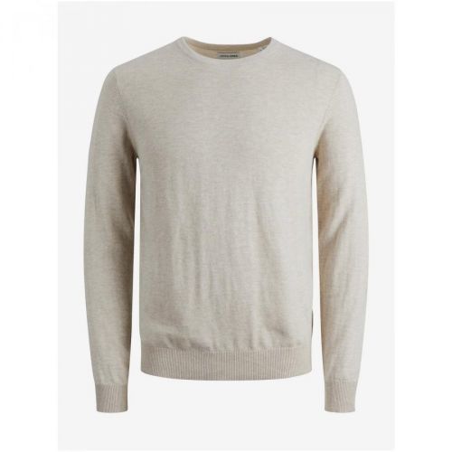 Krémový basic svetr Jack & Jones Emil - Pánské