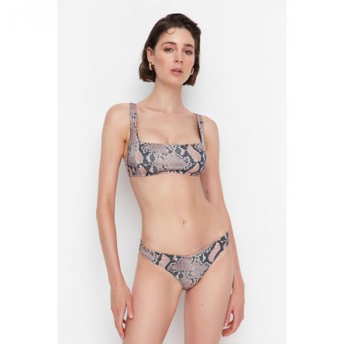 Trendyol Snake Patterned Bikini Top