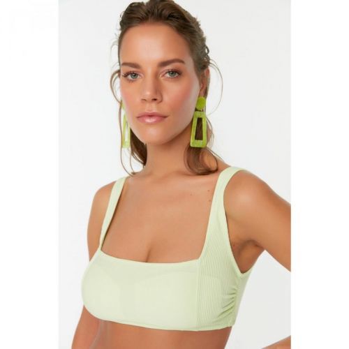 Trendyol Mint Textured Bikini Top