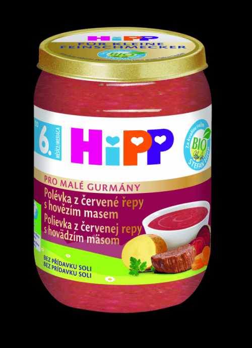 HIPP BIO Polévka z červené řepy s hovězím masem od 6. měsíce, 190 g