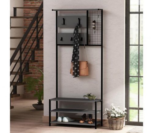 Asir Předsíňová stěna NOMAD 182x78 černá/antracit