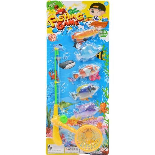 Dětská rybářská udice s rybkami a podběrákem